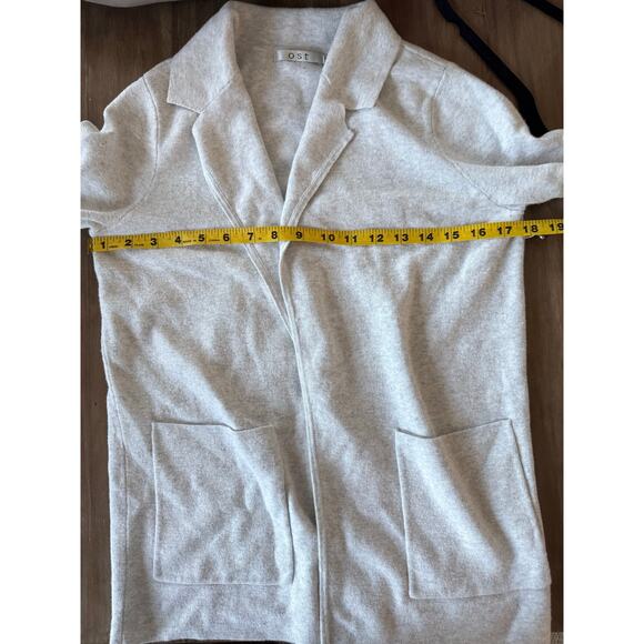 OST Women’s Open Front KnitCardigan XS Gray Cotton Soft Minimalist Lounge Jacket - Picture 3 of 6